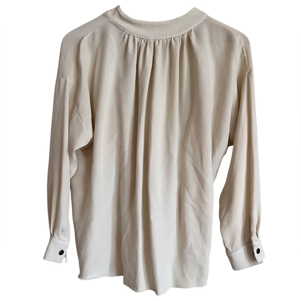 Ramy Brook Cream Ruffled Button Up Blouse - Picture 9 of 12